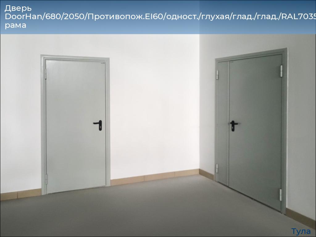 Дверь DoorHan/680/2050/Противопож.EI60/одност./глухая/глад./глад./RAL7035/лев./угл. рама, tula.doorhan.ru