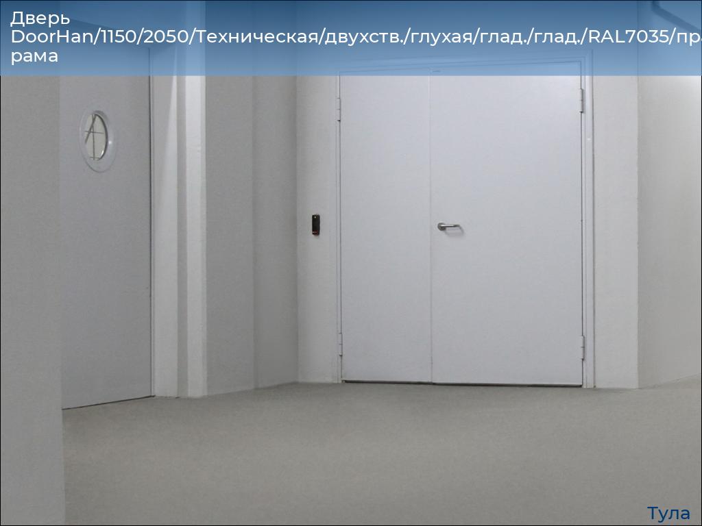 Дверь DoorHan/1150/2050/Техническая/двухств./глухая/глад./глад./RAL7035/прав./угл. рама, tula.doorhan.ru