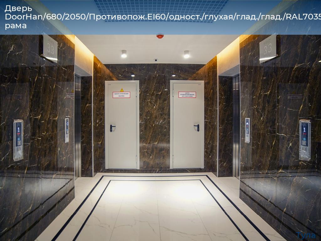 Дверь DoorHan/680/2050/Противопож.EI60/одност./глухая/глад./глад./RAL7035/лев./угл. рама, tula.doorhan.ru