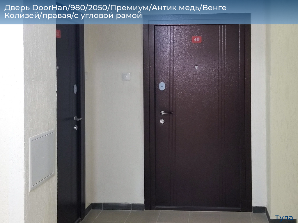 Дверь DoorHan/980/2050/Премиум/Антик медь/Венге Колизей/правая/с угловой рамой, tula.doorhan.ru