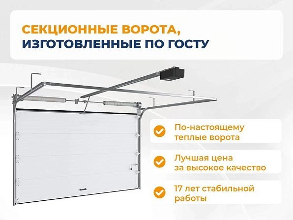 Секционные ворота 3100х2600 мм белые DoorHan RSD02, tula.doorhan.ru
